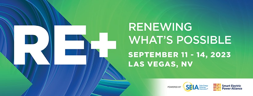 Blue and green background with white text that reads "Renewing What's Possible: The Venetian Convention & Expo Center Ceasars Forum September 11-14, Las Vegas, NV".