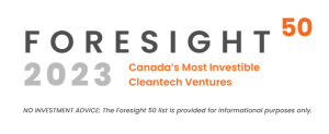 White background with black and orange text that reads "Foresight 50 2023: Canada's Most Investible Cleantech Ventures"